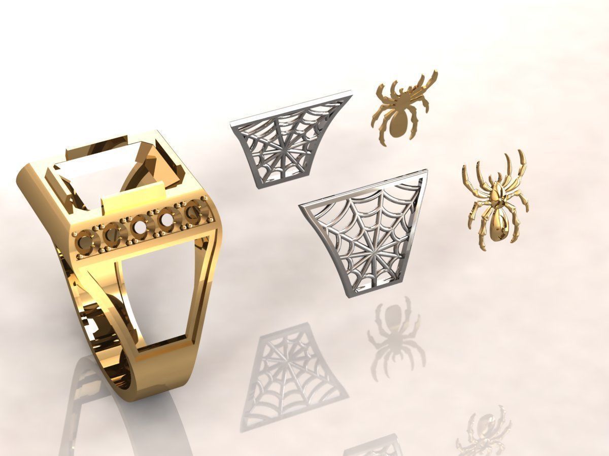 Ring men 8 spider 3D print model_9