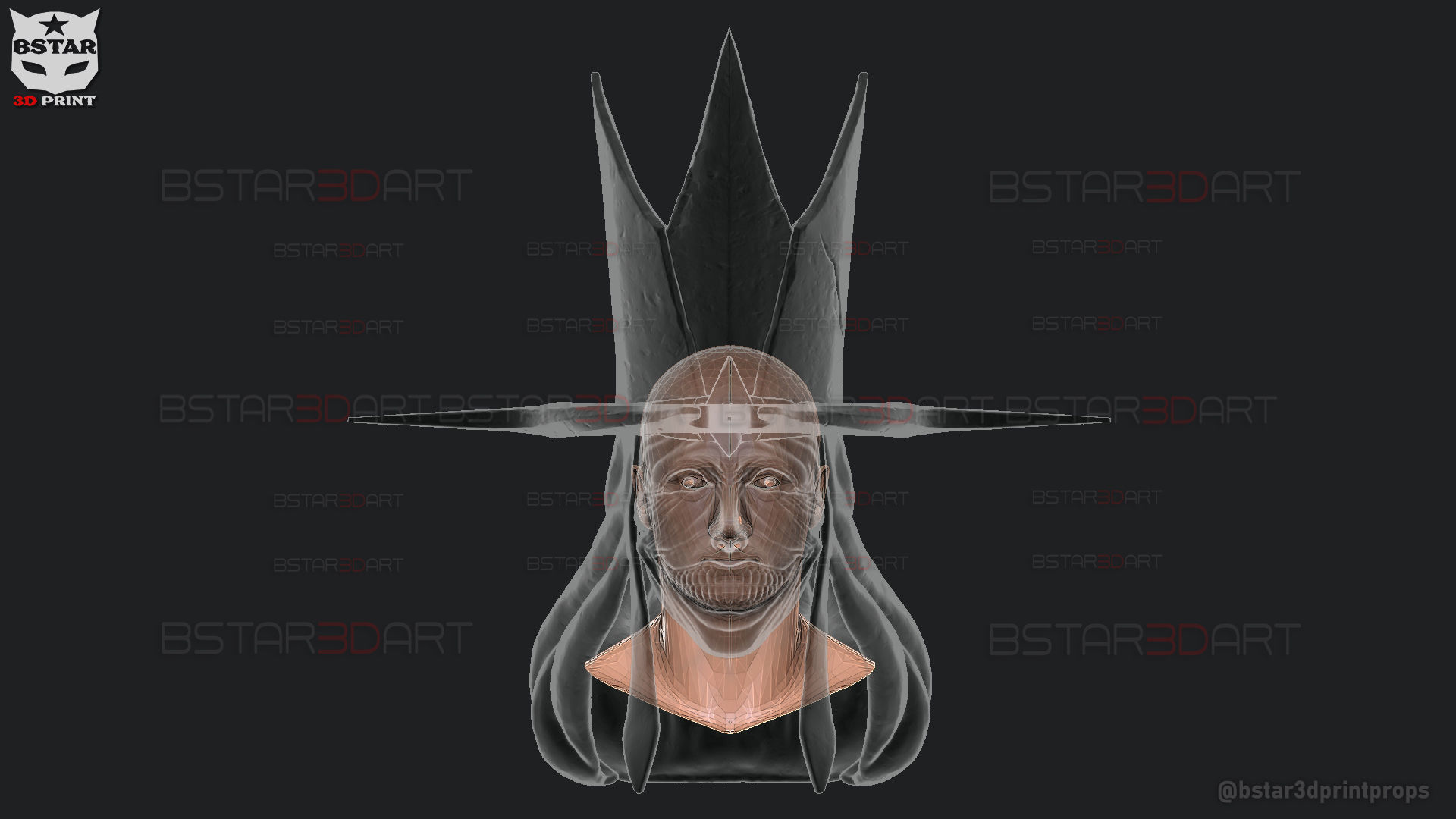 Statue Of God Helmet- Solo Leveling Cosplay 3D print model_21