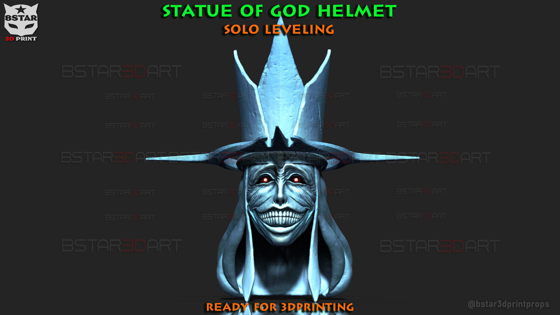 Statue Of God Helmet- Solo Leveling Cosplay 3D print model_1