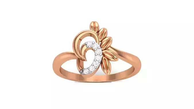 Leaves Light Wt Ring 3dm stl obj mtl gltf glb render details 3D print model