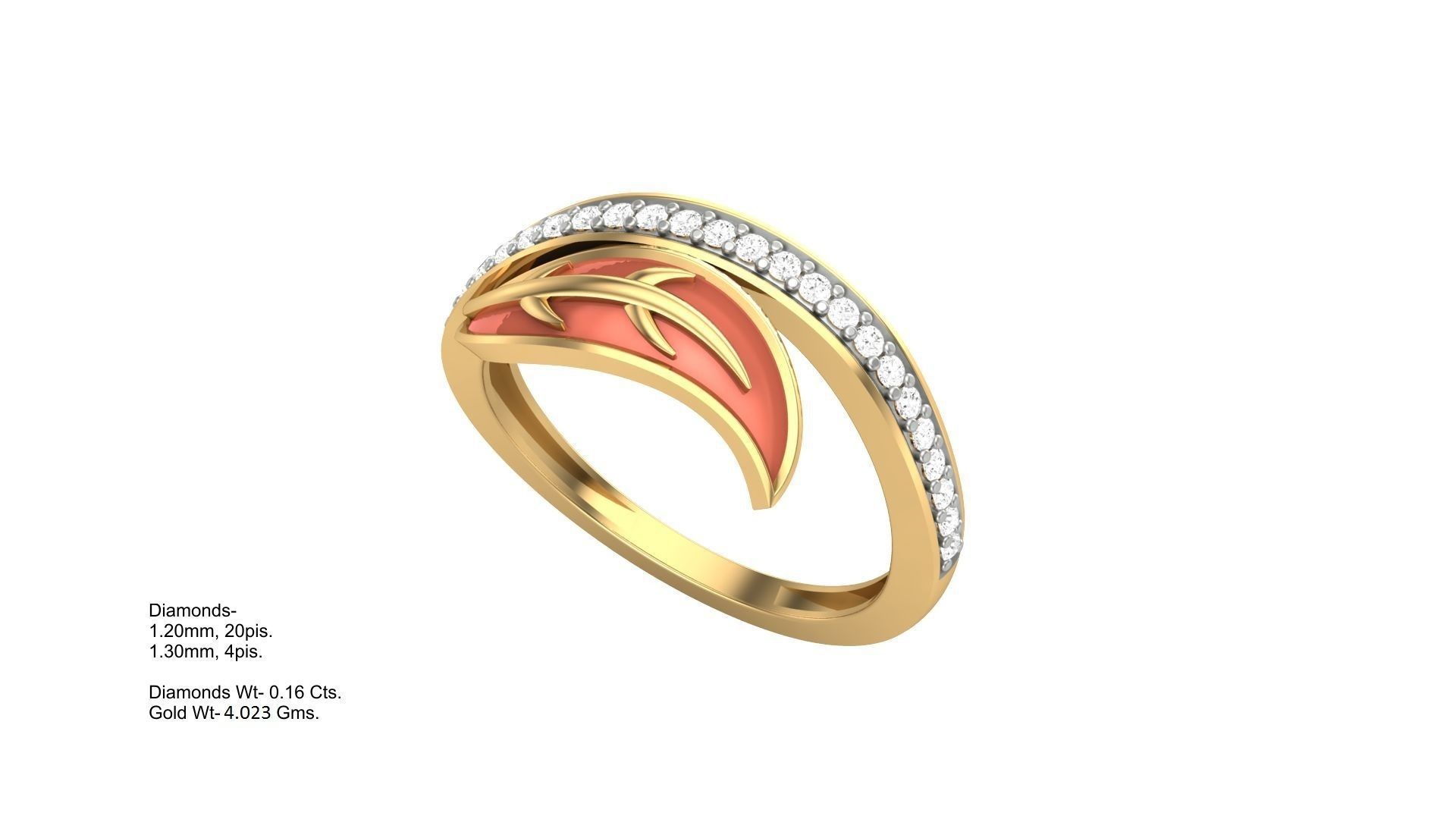 Leaves Light Wt Ring 3dm stl obj mtl gltf glb render details 3D print model_1