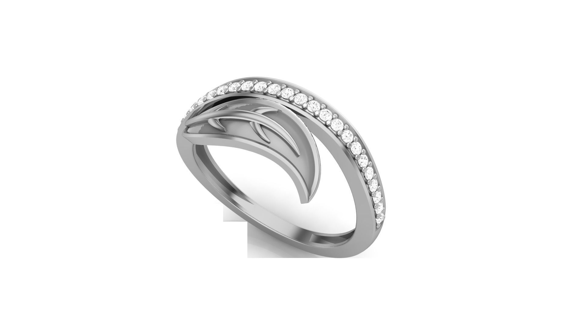 Leaves Light Wt Ring 3dm stl obj mtl gltf glb render details 3D print model_7