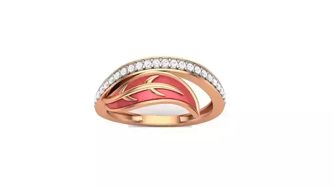 Leaves Light Wt Ring 3dm stl obj mtl gltf glb render details 3D print model