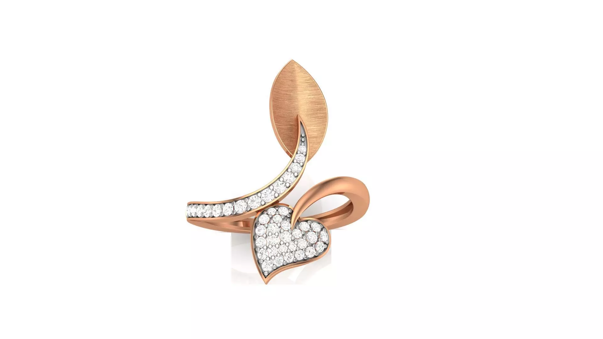 Heart Leaves Light Wt Ring 3dm stl obj mtl gltf glb render  3D print model_0