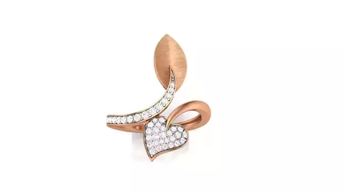 Heart Leaves Light Wt Ring 3dm stl obj mtl gltf glb render  3D print model