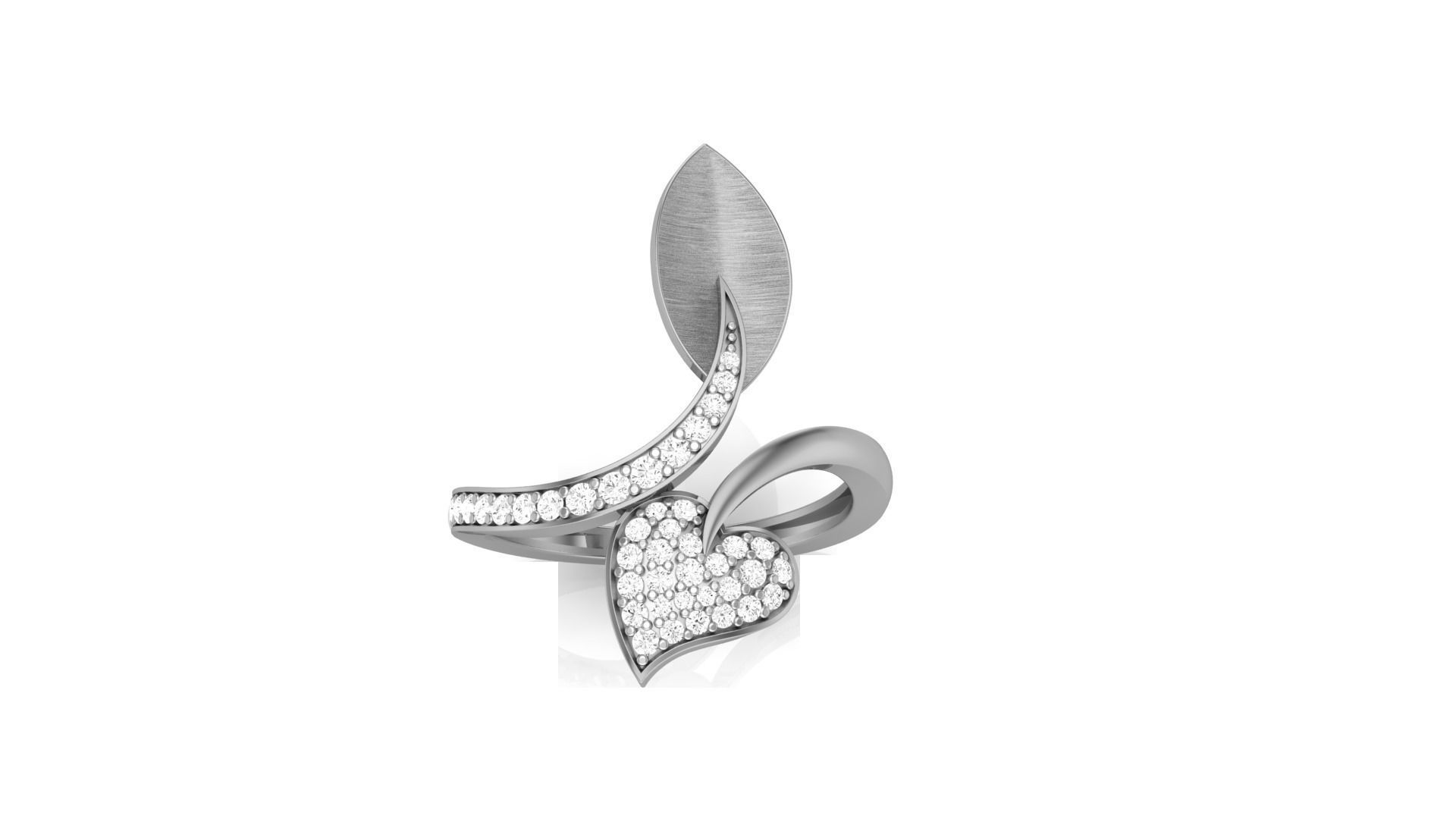 Heart Leaves Light Wt Ring 3dm stl obj mtl gltf glb render  3D print model_8