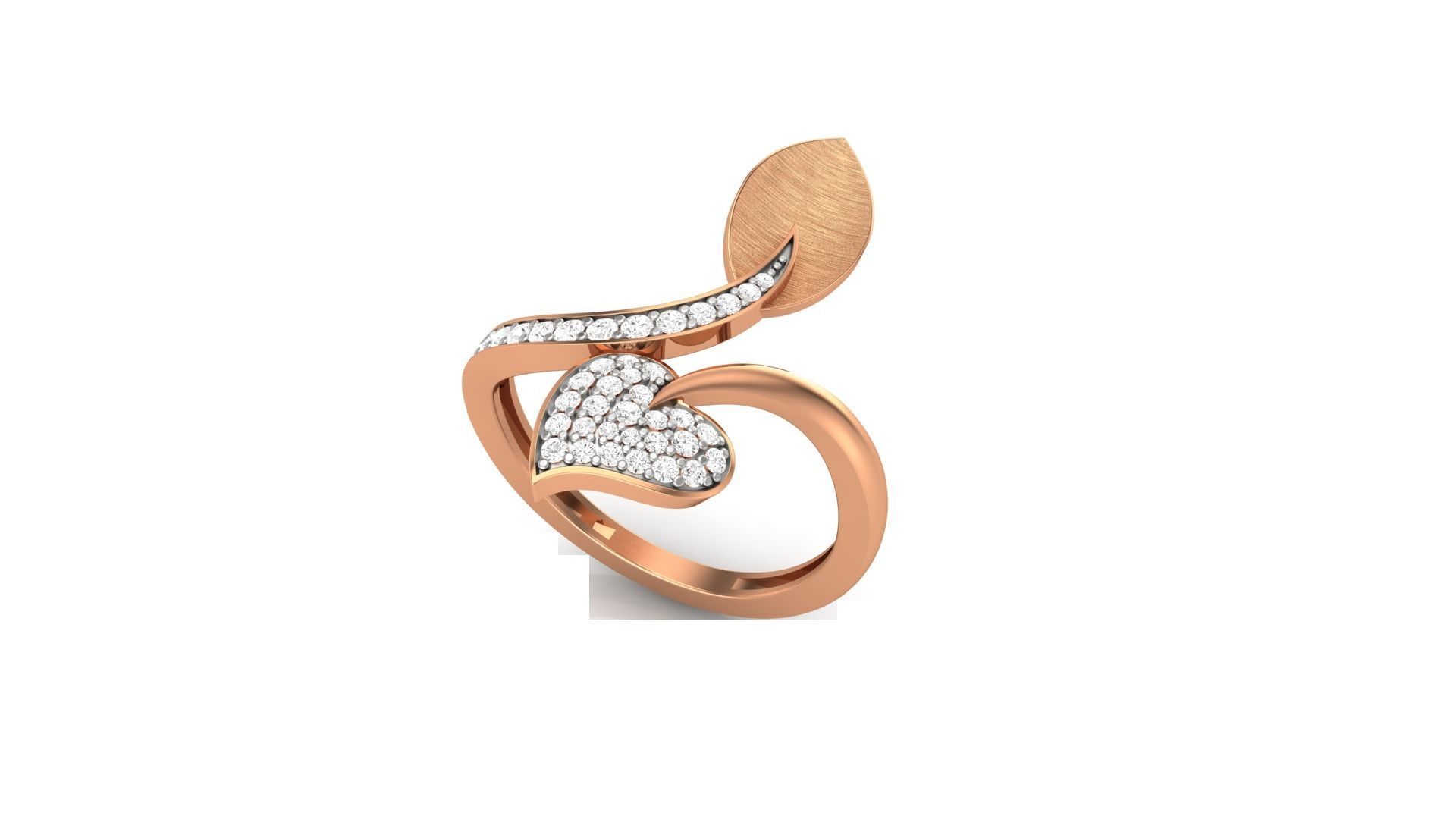 Heart Leaves Light Wt Ring 3dm stl obj mtl gltf glb render  3D print model_5