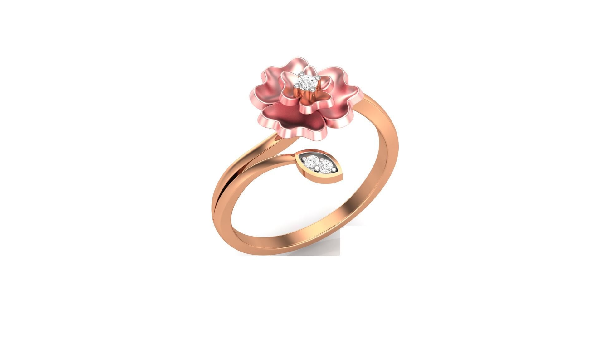 Flower Light Wt Ring 3dm stl obj mtl gltf glb render details 3D print model_5