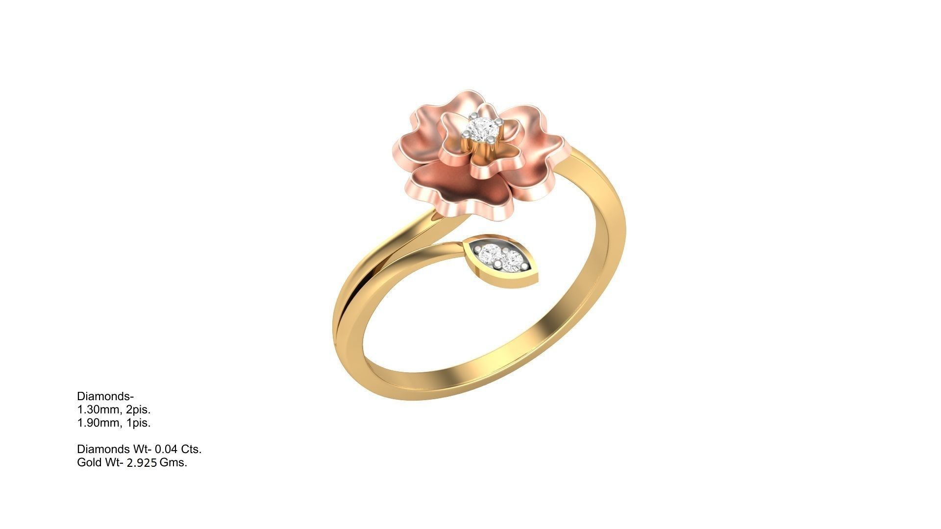 Flower Light Wt Ring 3dm stl obj mtl gltf glb render details 3D print model_1