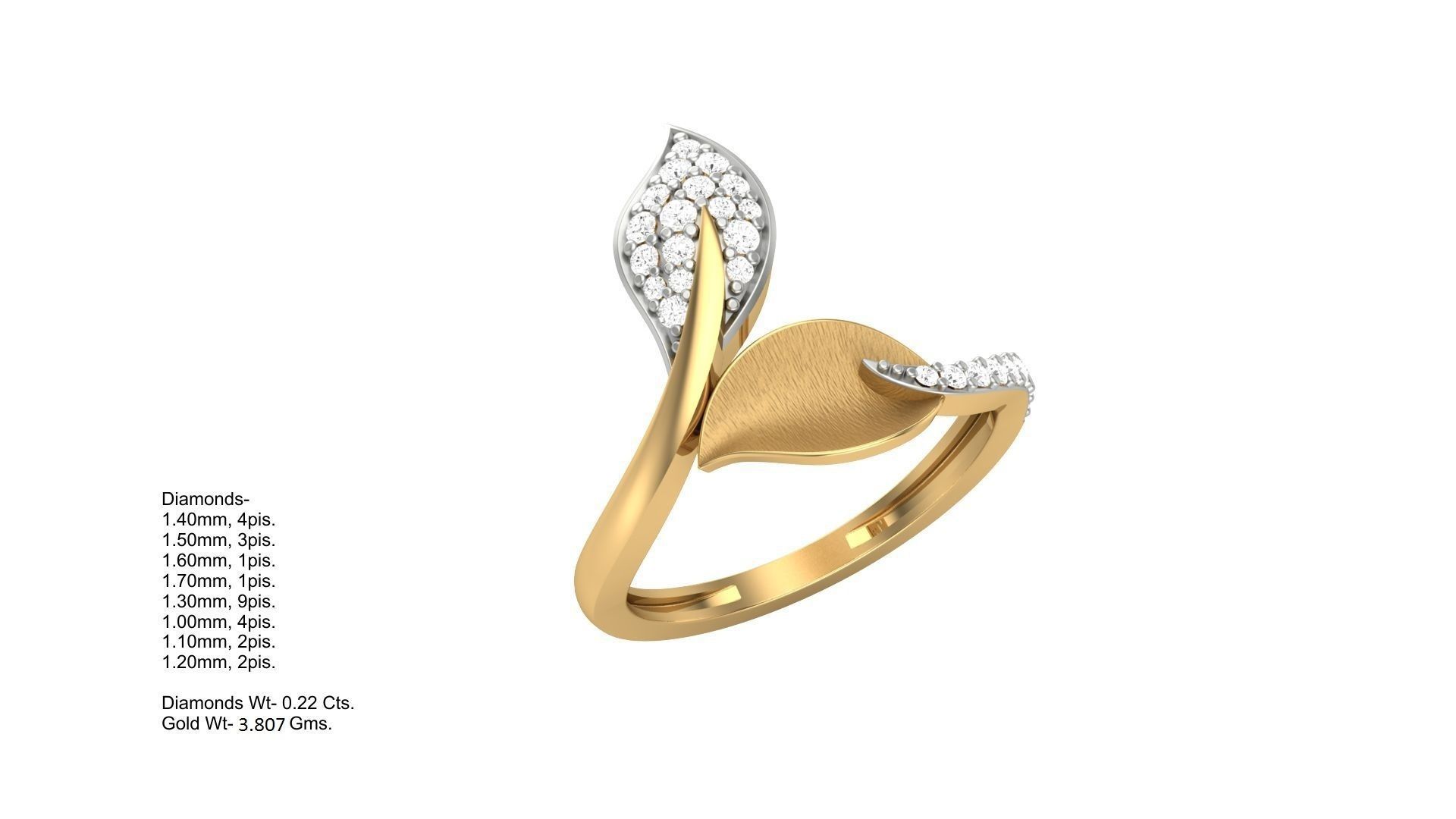 Leaves Light Wt Ring 3dm stl obj mtl gltf glb render details 3D print model_1