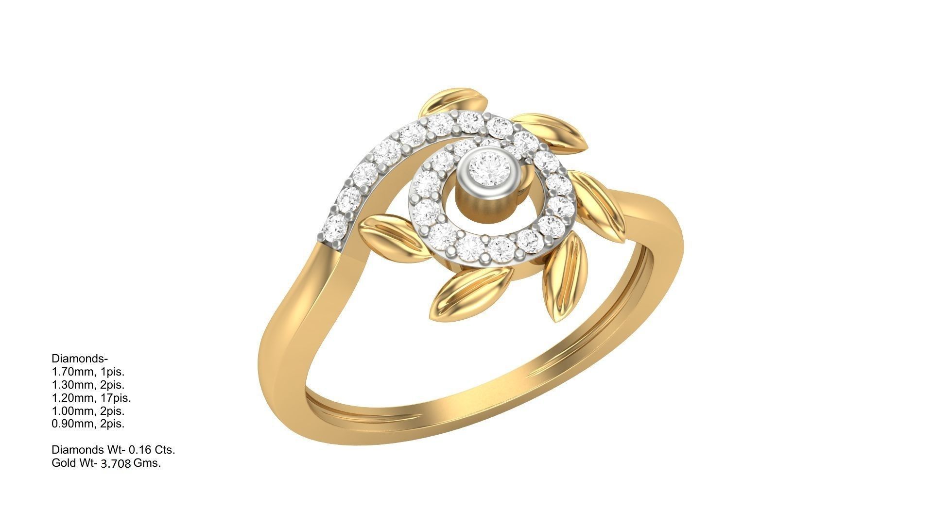 Flower Light Wt Ring 3dm stl obj mtl gltf glb render details 3D print model_1