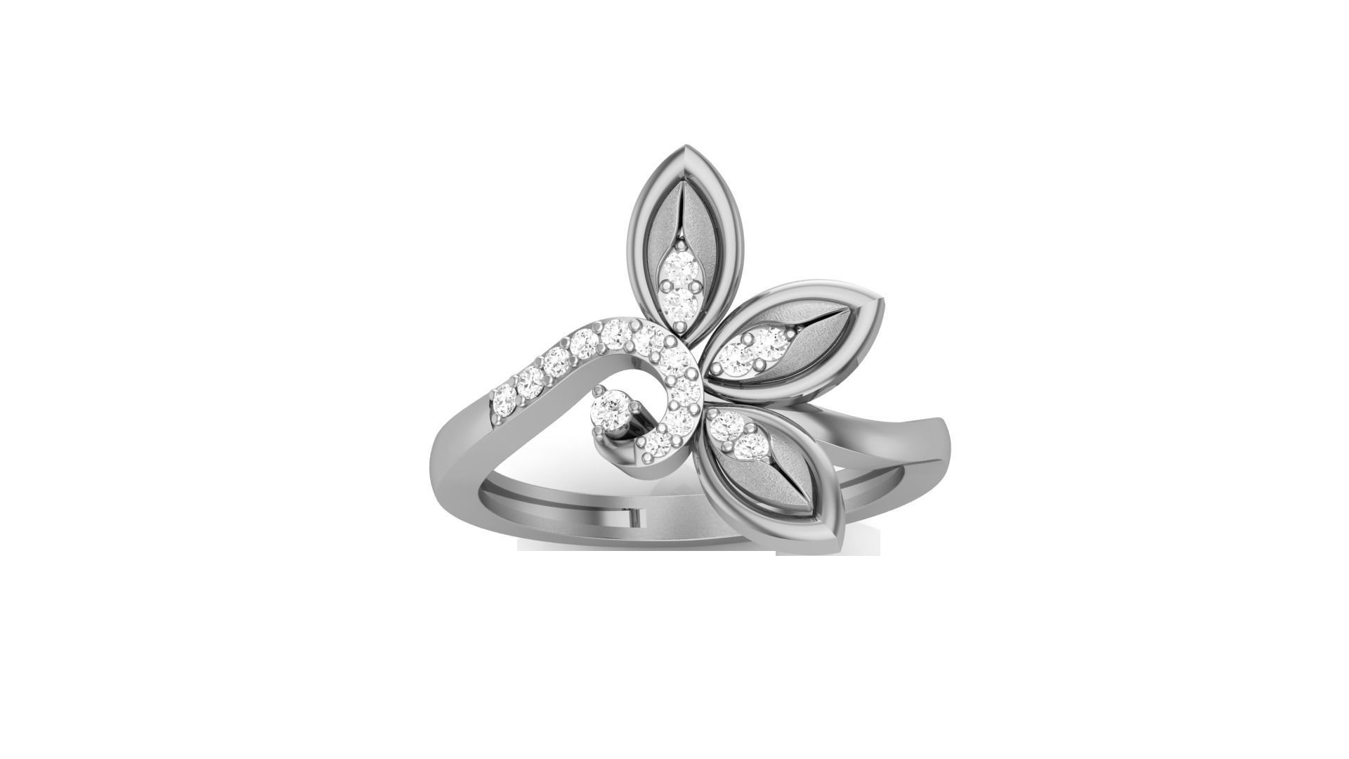 Leaves Light Wt Ring 3dm stl obj mtl gltf glb render details 3D print model_8