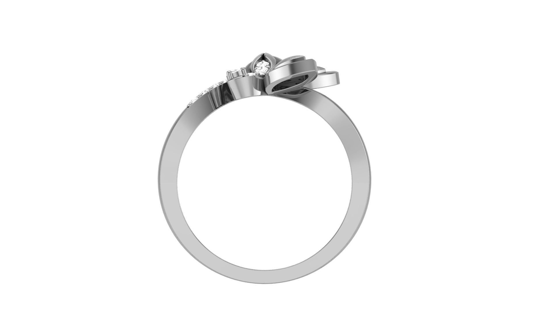 Leaves Light Wt Ring 3dm stl obj mtl gltf glb render details 3D print model_9