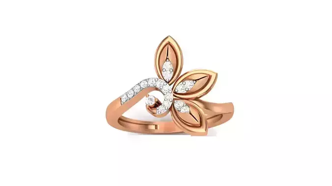 Leaves Light Wt Ring 3dm stl obj mtl gltf glb render details