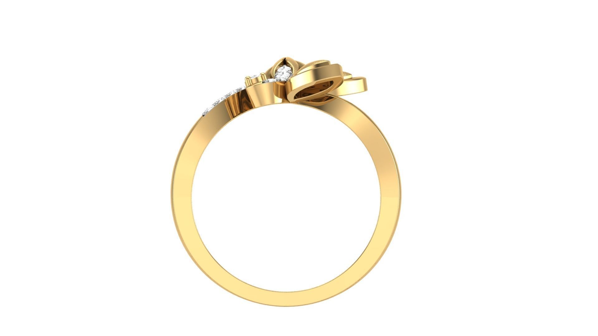 Leaves Light Wt Ring 3dm stl obj mtl gltf glb render details 3D print model_4