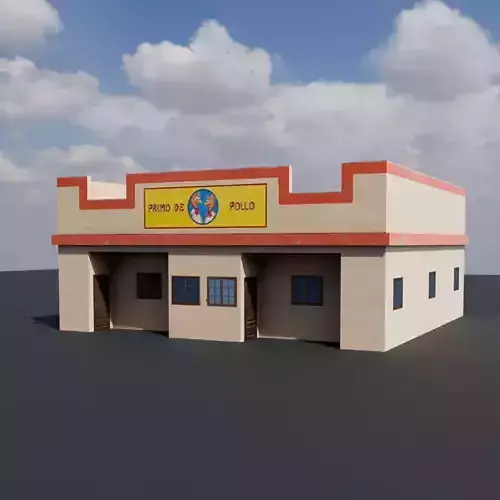 Restaurant Inspired By Los Pollos Hermanos Game Ready Low Poly