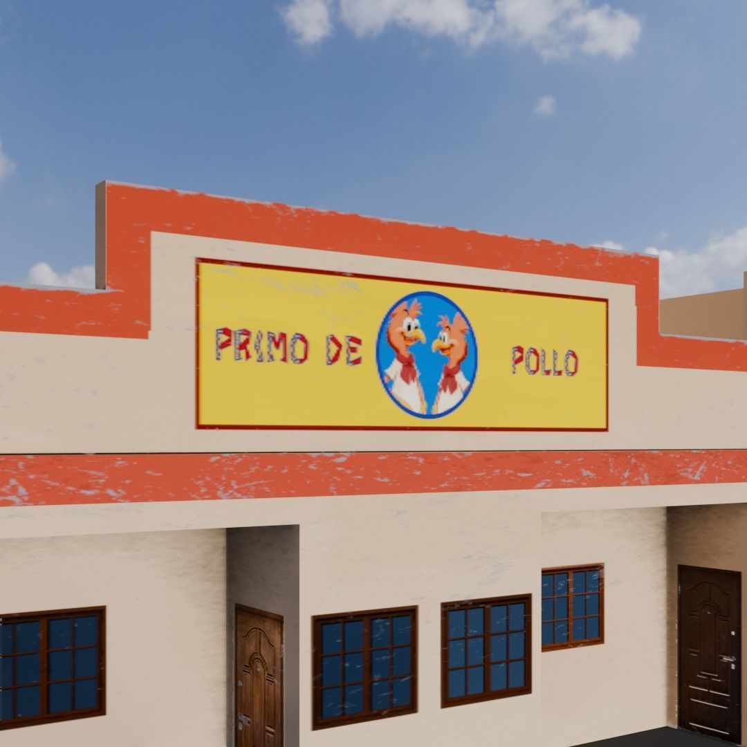 Restaurant Inspired By Los Pollos Hermanos Game Ready Low Poly Low-poly 3D model_4