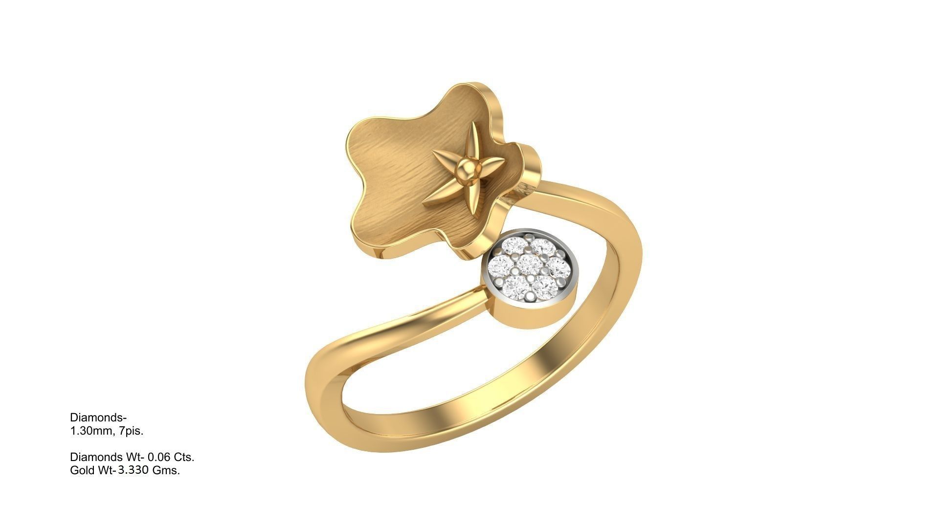 Flower Light Wt Ring 3dm stl obj mtl gltf glb render details 3D print model_1