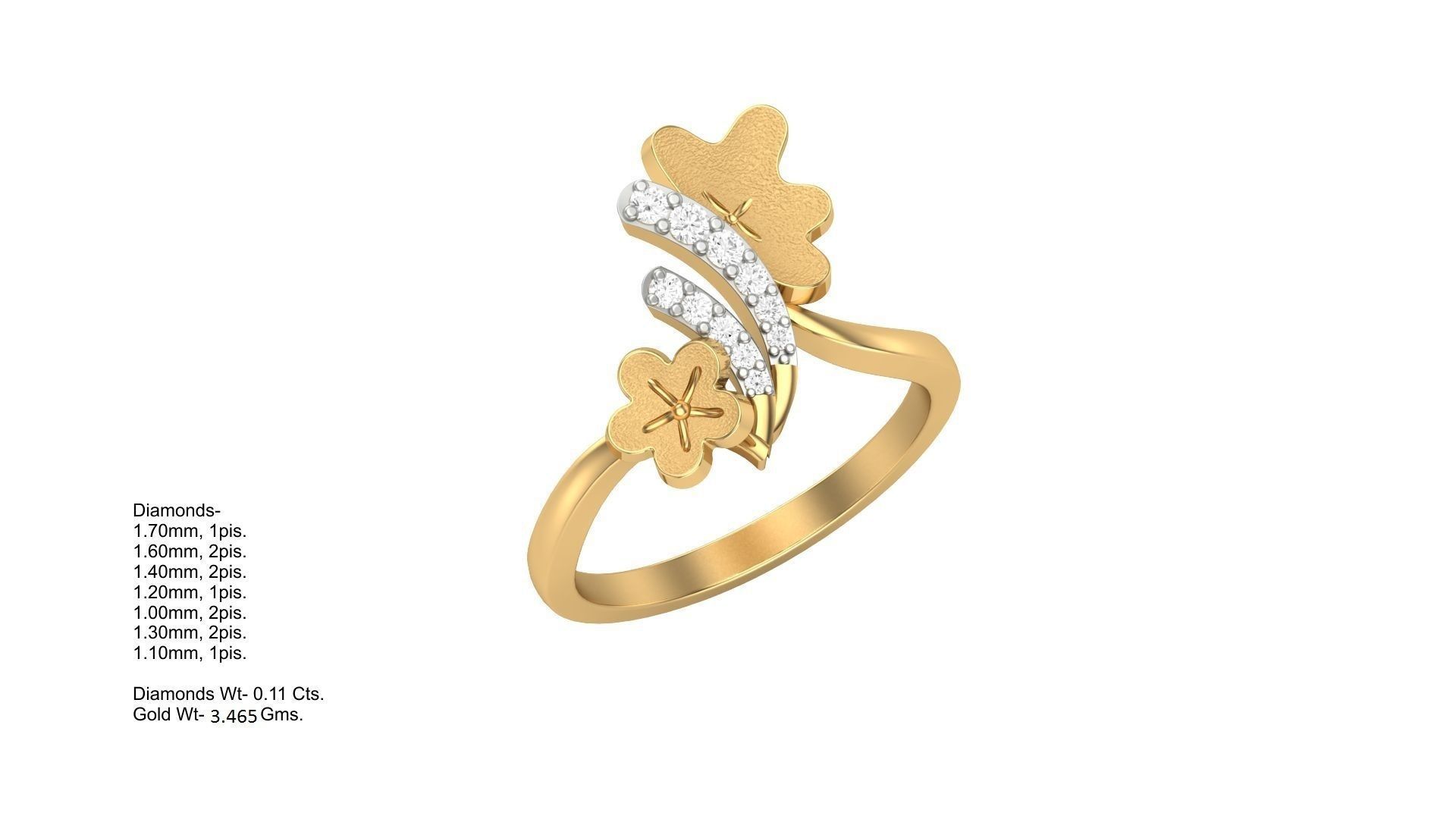 Bi Flower Light Wt Ring 3dm stl obj mtl gltf glb render details 3D print model_1