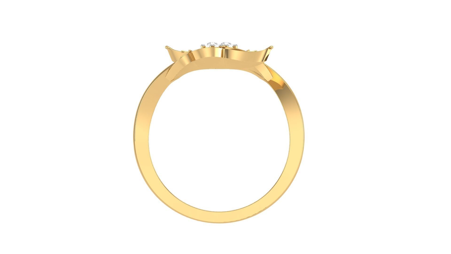 Bi Leaves Light Wt Ring 3dm stl obj mtl gltf glb render details 3D print model_4