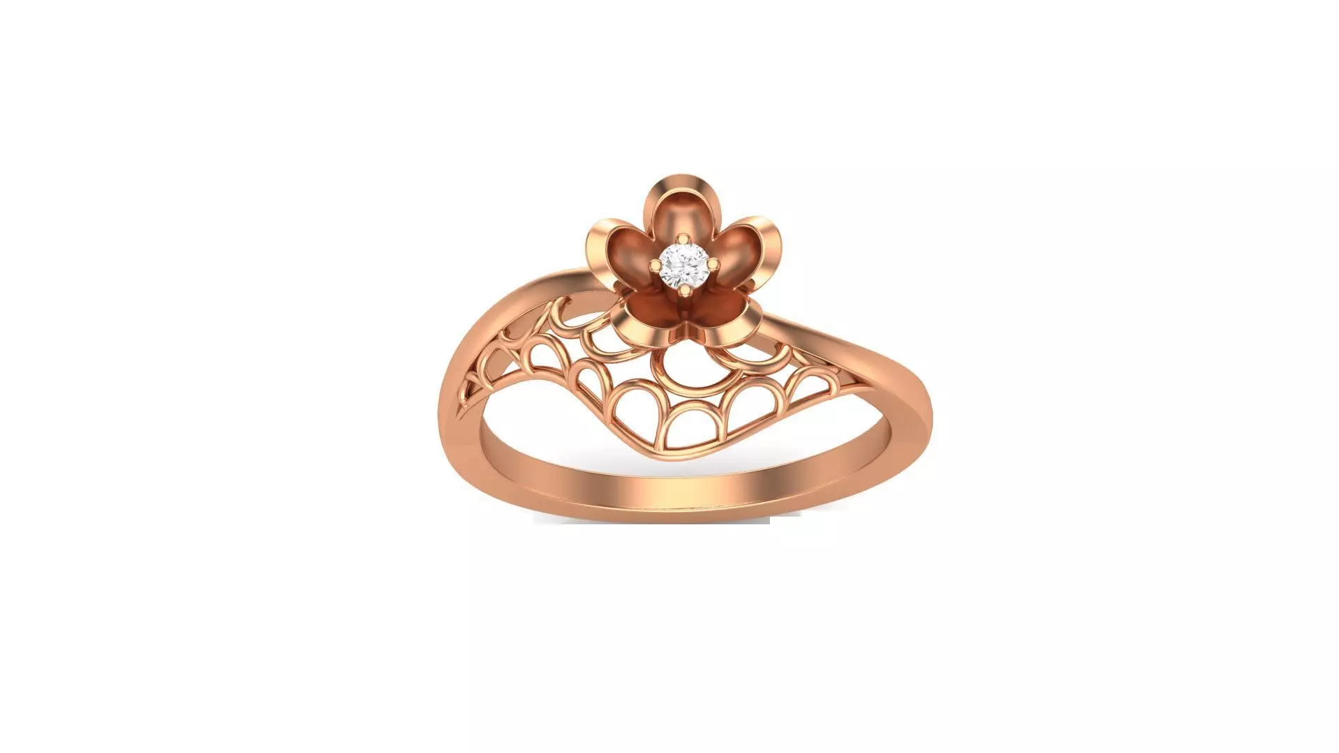 Flower Wire Mesh Light Wt Ring 3dm stl obj mtl gltf glb render 3D print model_0