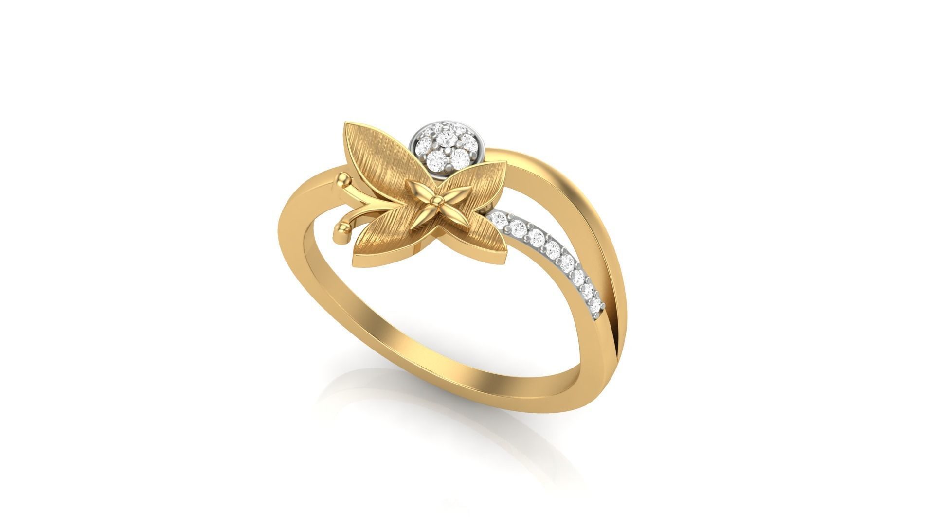 Butterfly Light Wt Ring 3dm stl obj mtl gltf glb render details 3D print model_2