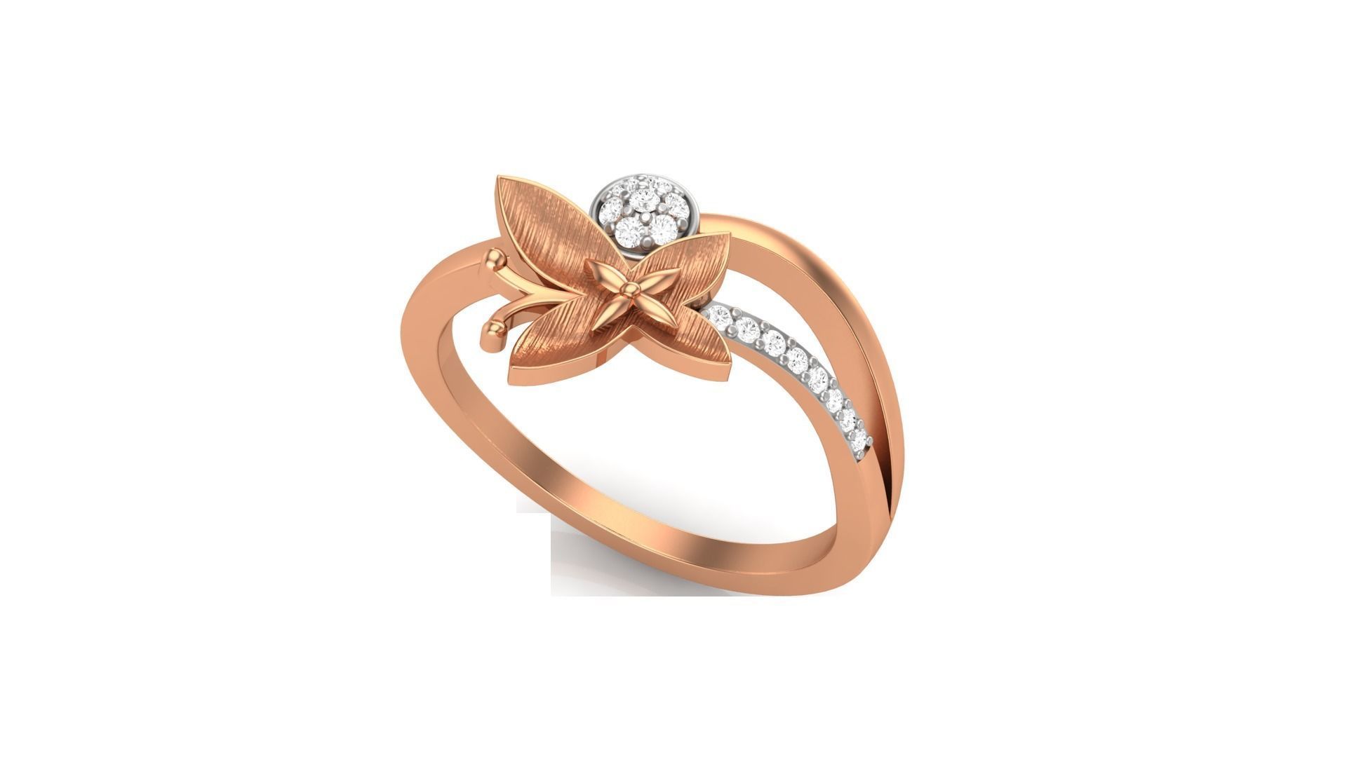 Butterfly Light Wt Ring 3dm stl obj mtl gltf glb render details 3D print model_5