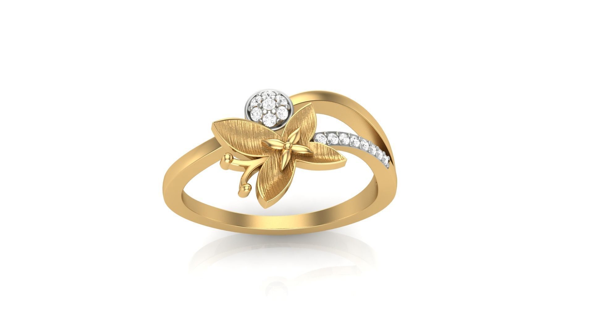 Butterfly Light Wt Ring 3dm stl obj mtl gltf glb render details 3D print model_3