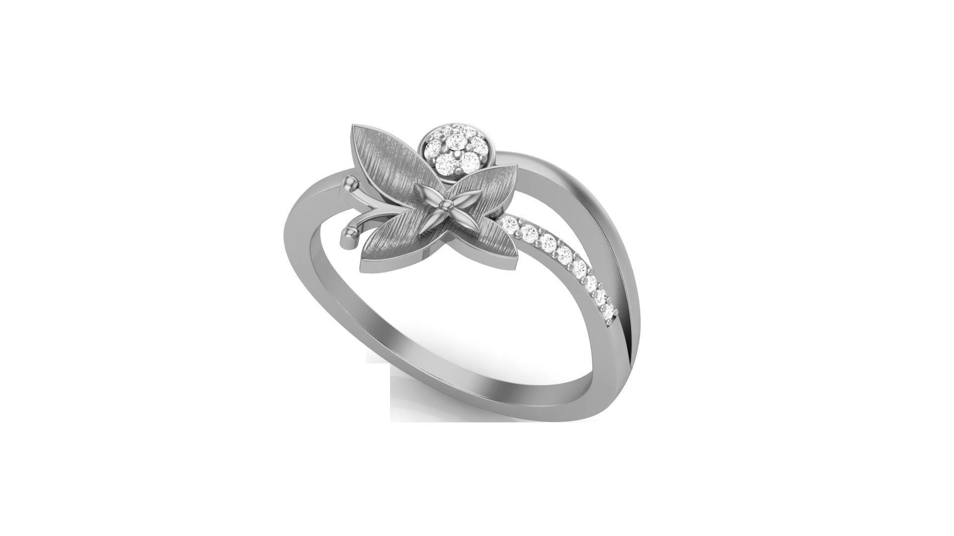 Butterfly Light Wt Ring 3dm stl obj mtl gltf glb render details 3D print model_7