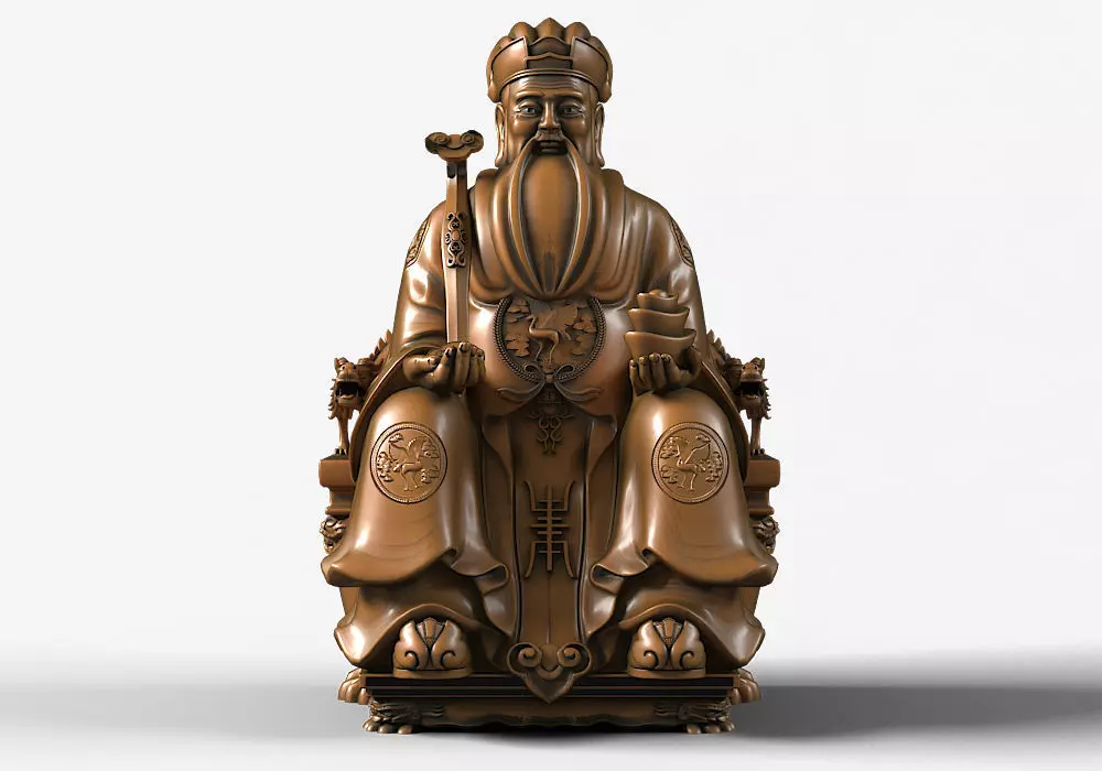 Tu Di Gong Buddha Statue  3D model_0