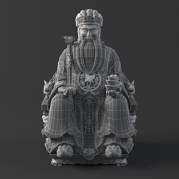Tu Di Gong Buddha Statue  3D model_5