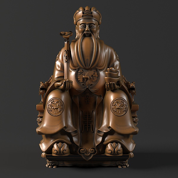 Tu Di Gong Buddha Statue  3D model_1