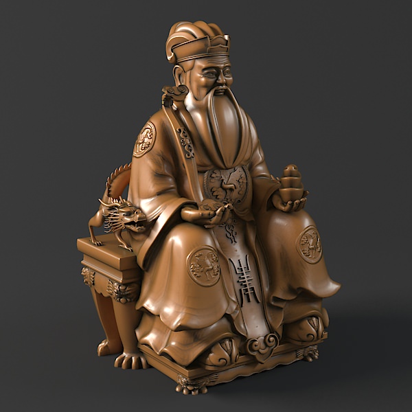 Tu Di Gong Buddha Statue  3D model_3