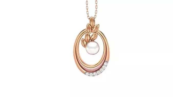 Pearl Leaves Light Wt Pendant 3dm stl obj mtl gltf glb render