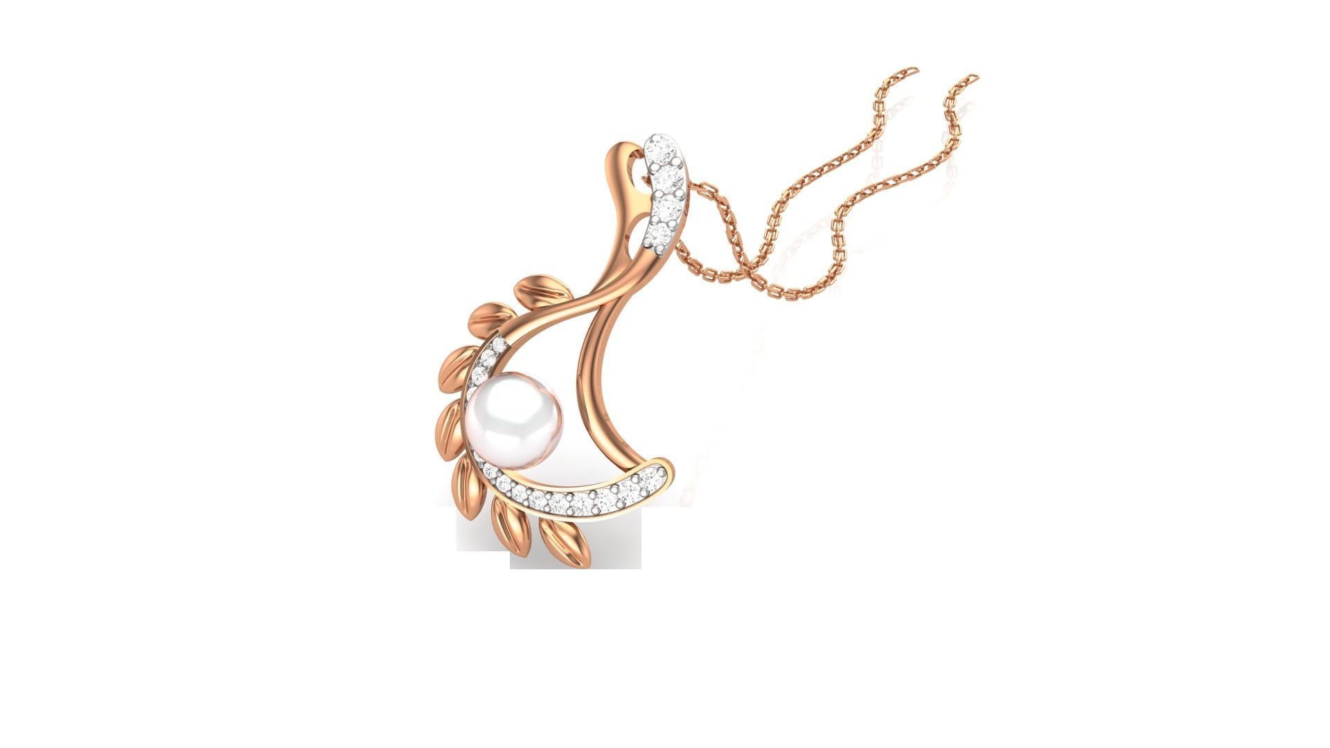 Pearl Flower Light Wt Pendant 3dm stl obj mtl gltf glb render 3D print model_5