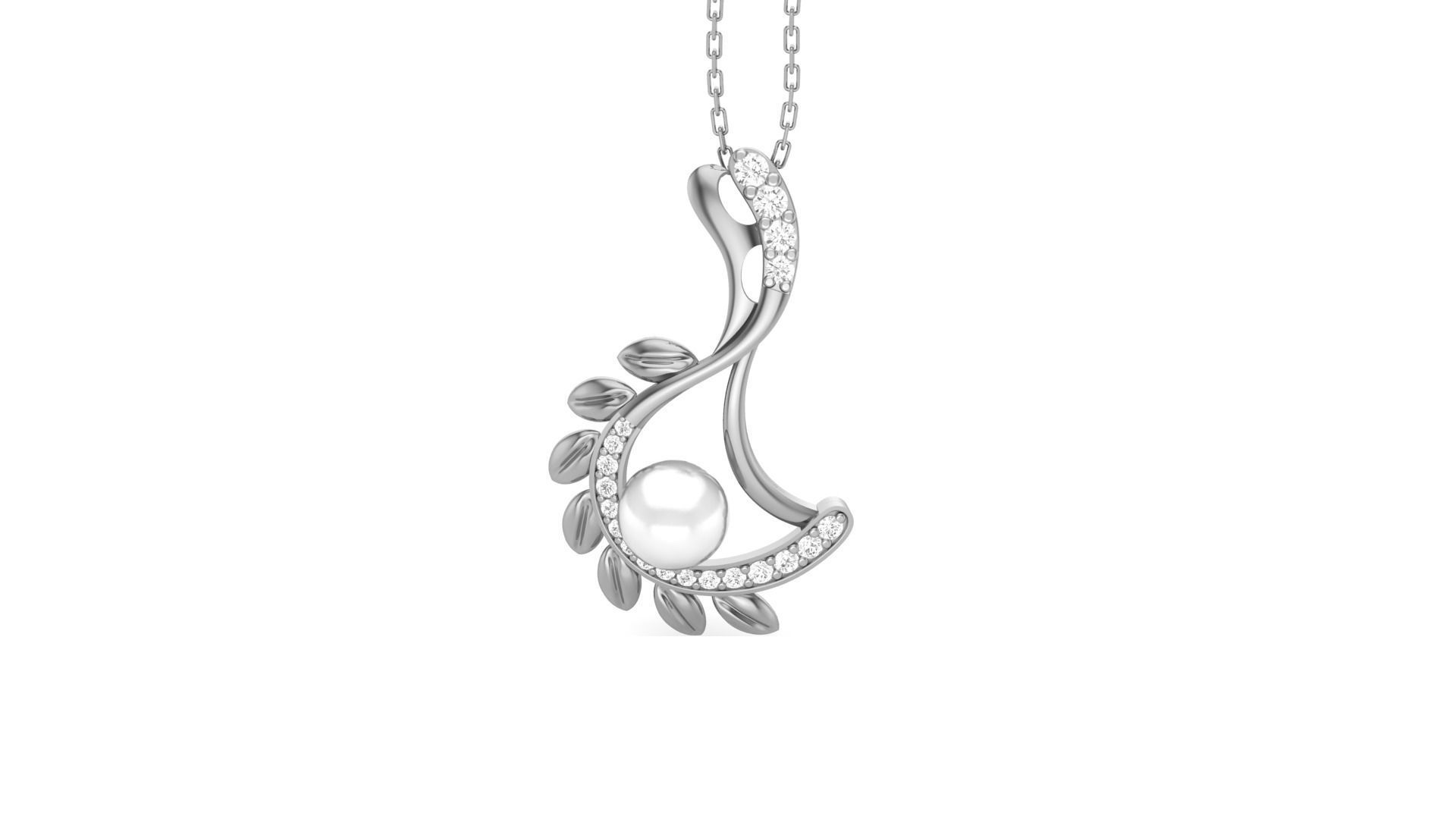 Pearl Flower Light Wt Pendant 3dm stl obj mtl gltf glb render 3D print model_8