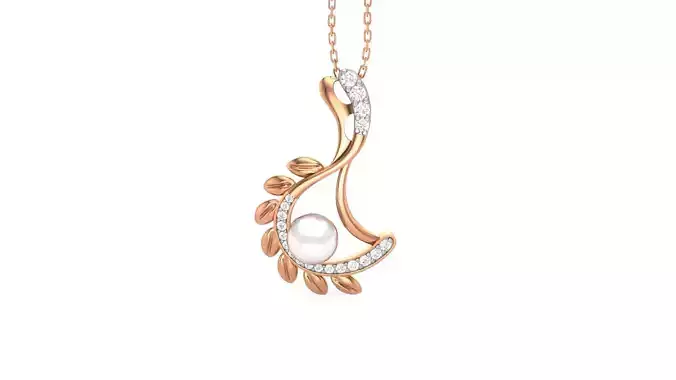 Pearl Flower Light Wt Pendant 3dm stl obj mtl gltf glb render 