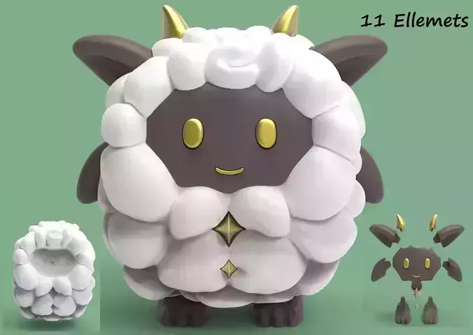 Lamball Pal Palworld 3D print model