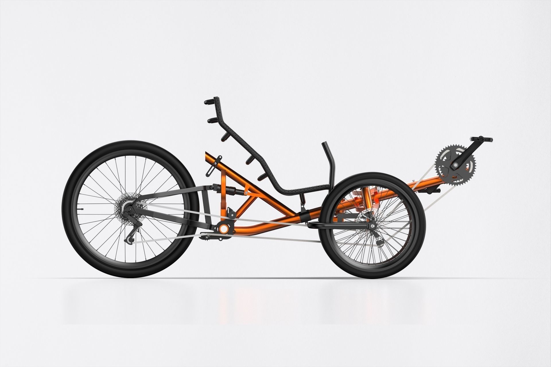 RECUMBENT TRIKE ACTUAL DIMENSION 3D model CGTrader