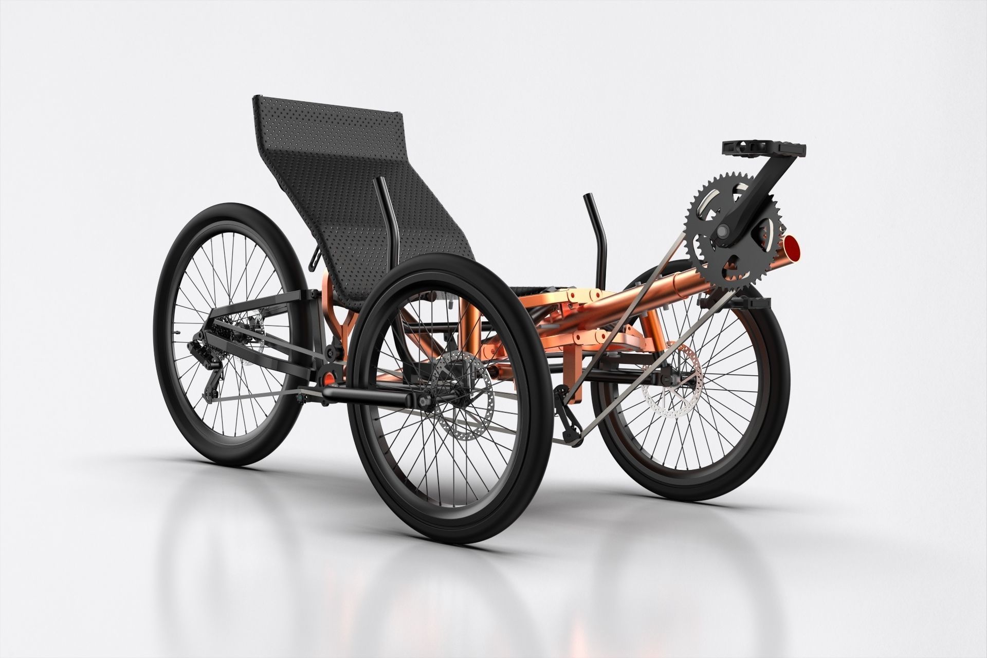 RECUMBENT TRIKE ACTUAL DIMENSION 3D model CGTrader