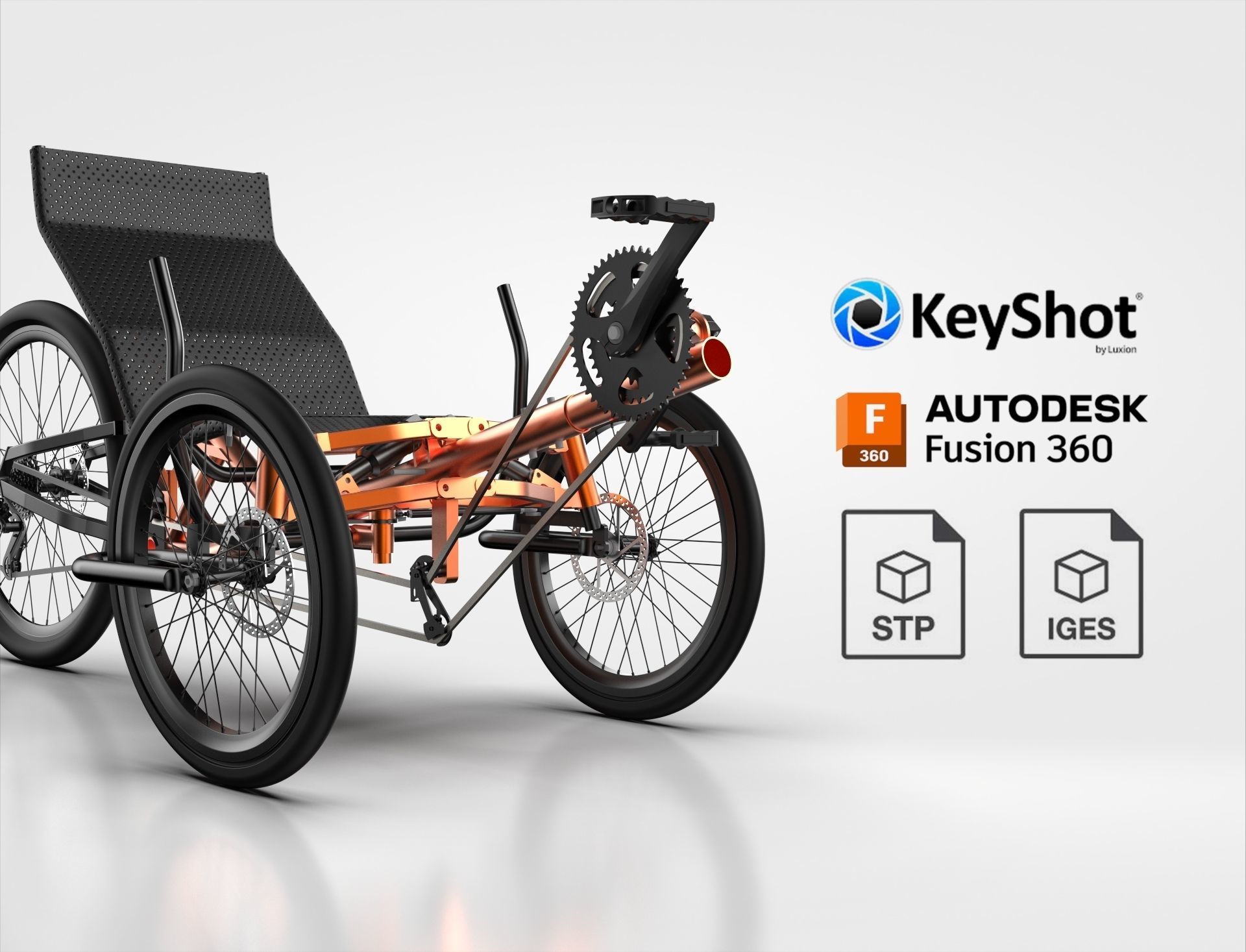 RECUMBENT TRIKE ACTUAL DIMENSION 3D model CGTrader