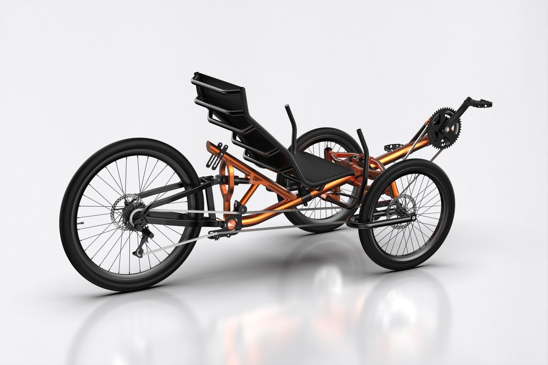 RECUMBENT TRIKE ACTUAL DIMENSION 3D model CGTrader