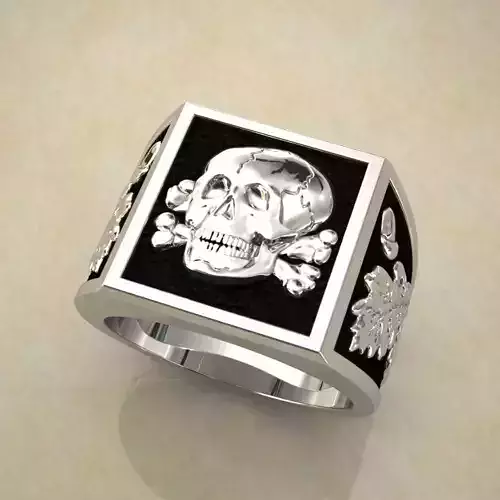 Schull ring man biker ring 3D print model