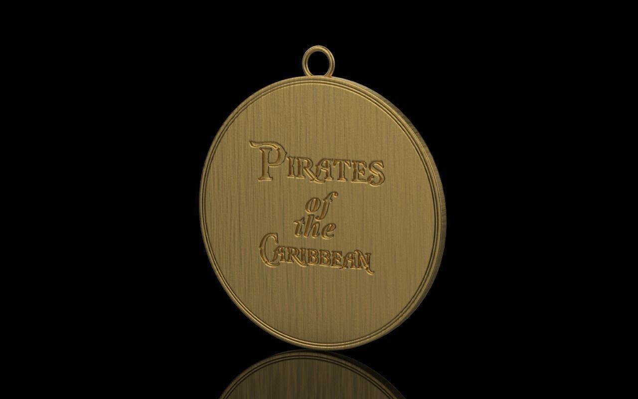 Aztec coin pendant 3D print model_2