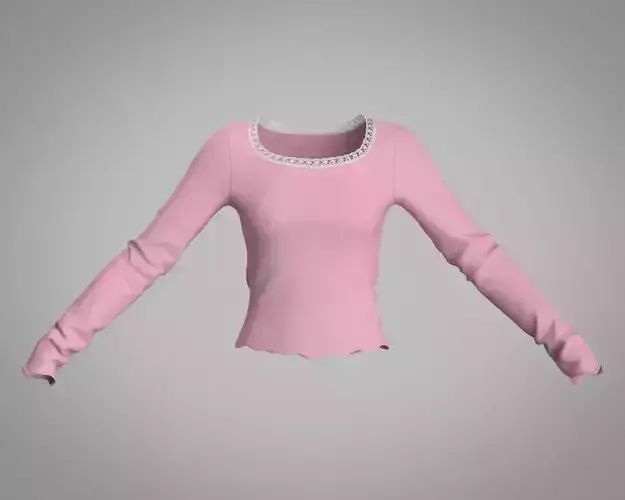 Stylish Lace Top CLO 3D model   3D model