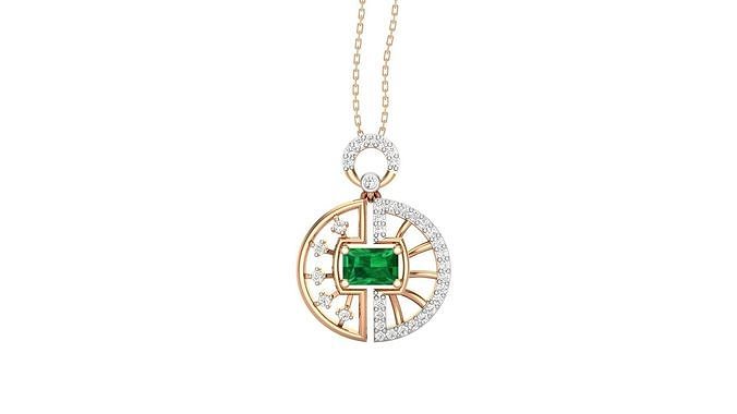 Emerald Light Wt Pendant 3dm stl obj mtl gltf glb render details 3D print model