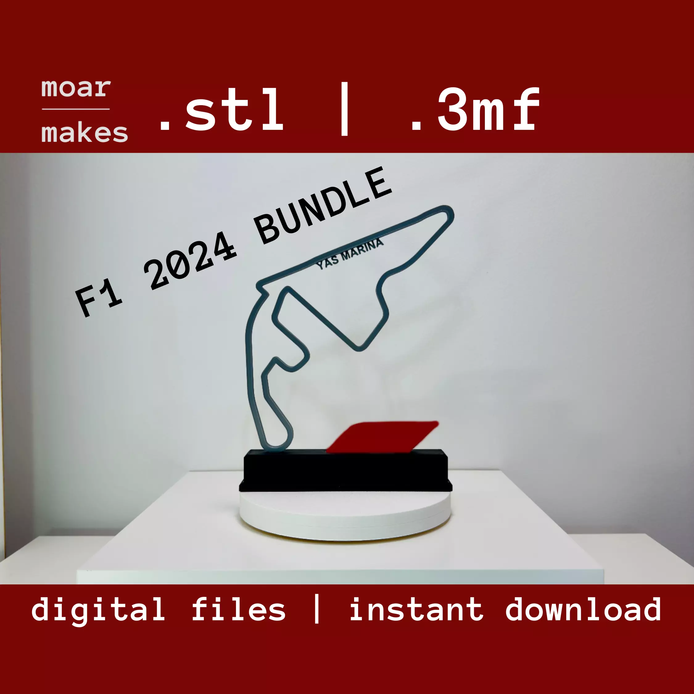24 Races Bundle 2024 Formula 1 Trophy 3D Model - Track - Circuit 3D print model_0