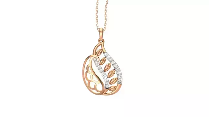 Leaves Light Wt Pendant 3dm stl obj mtl gltf glb render details 3D print model