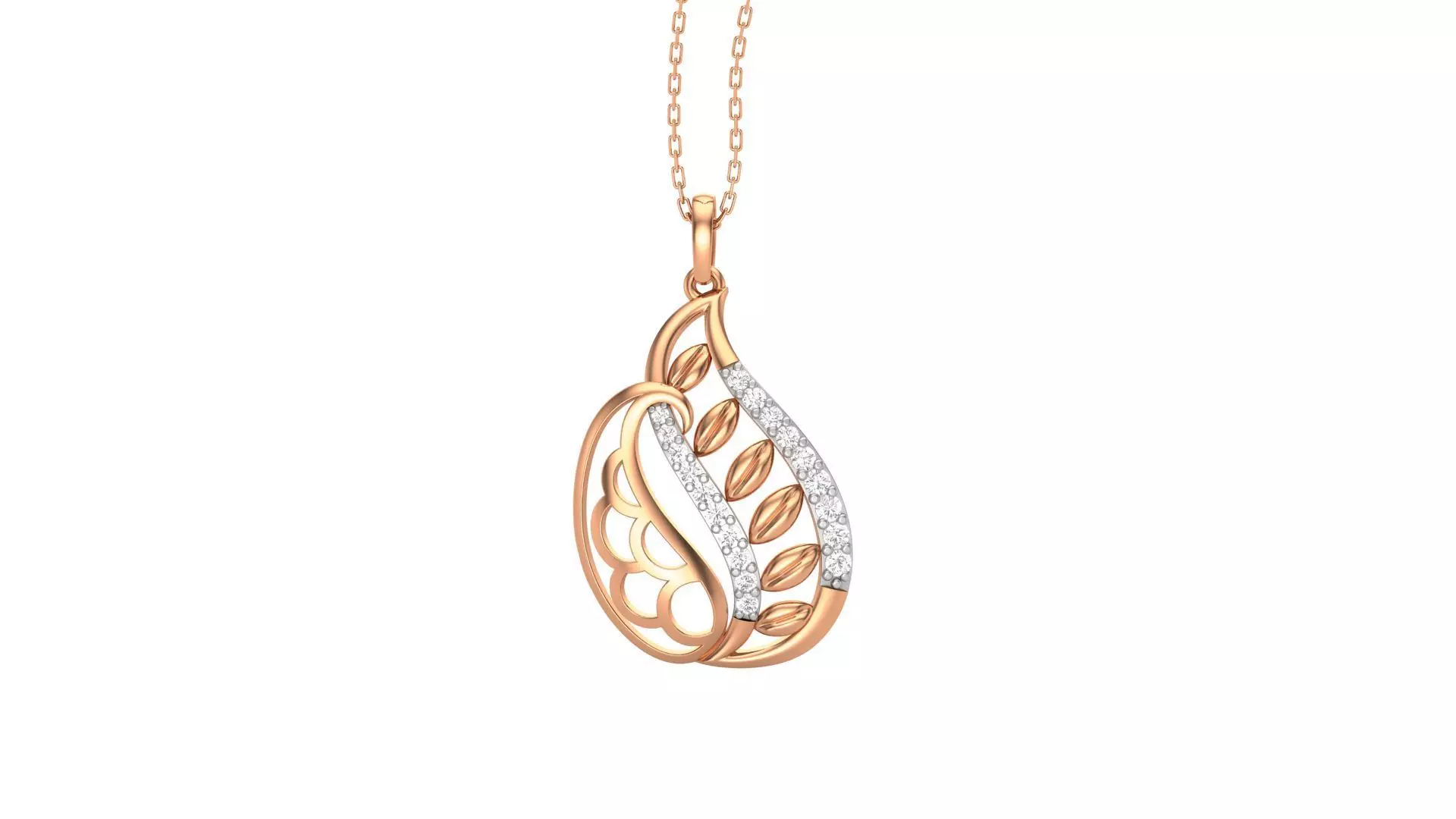 Leaves Light Wt Pendant 3dm stl obj mtl gltf glb render details 3D print model_0