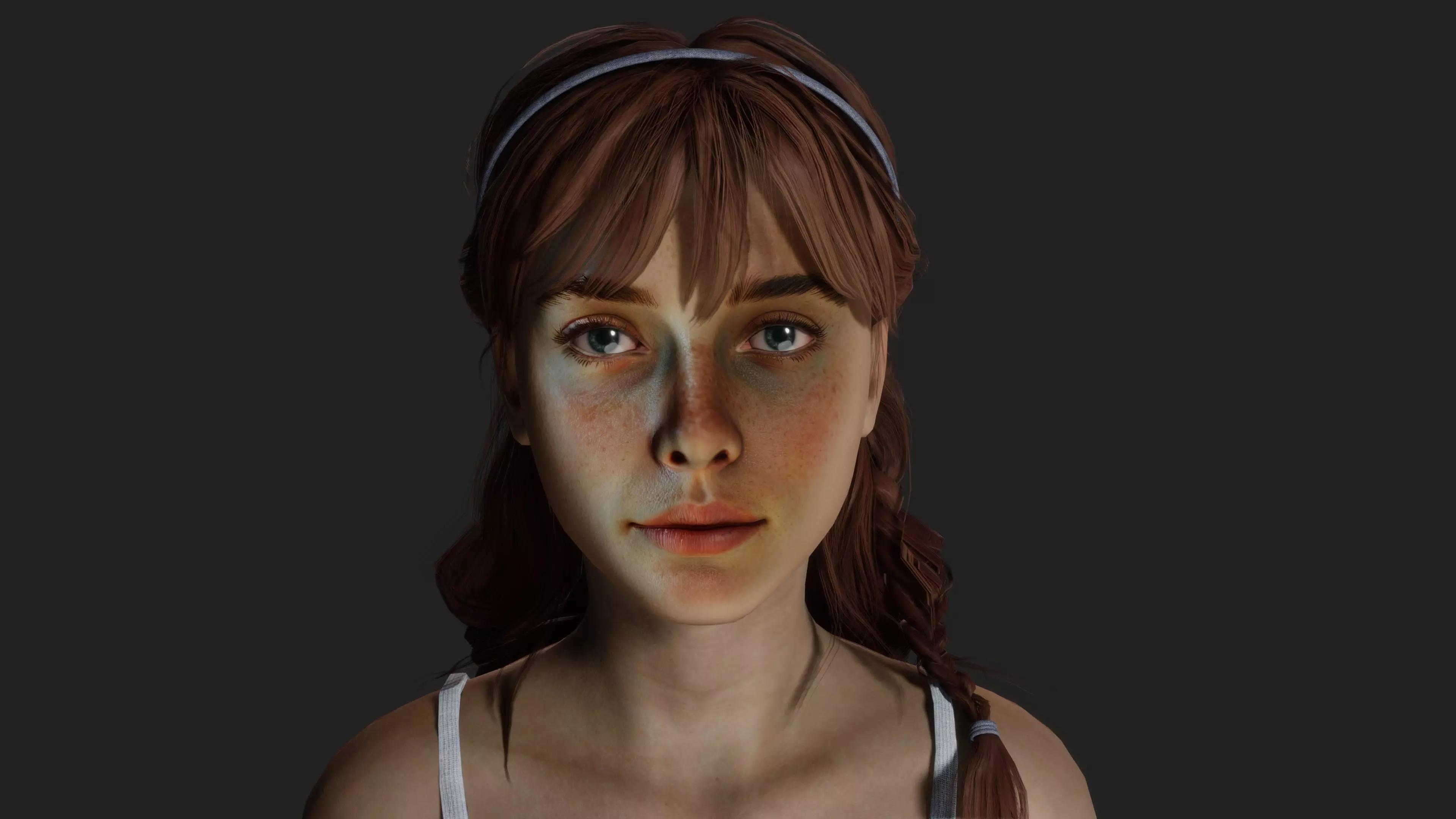 Realistic Freckled Girl 3D model